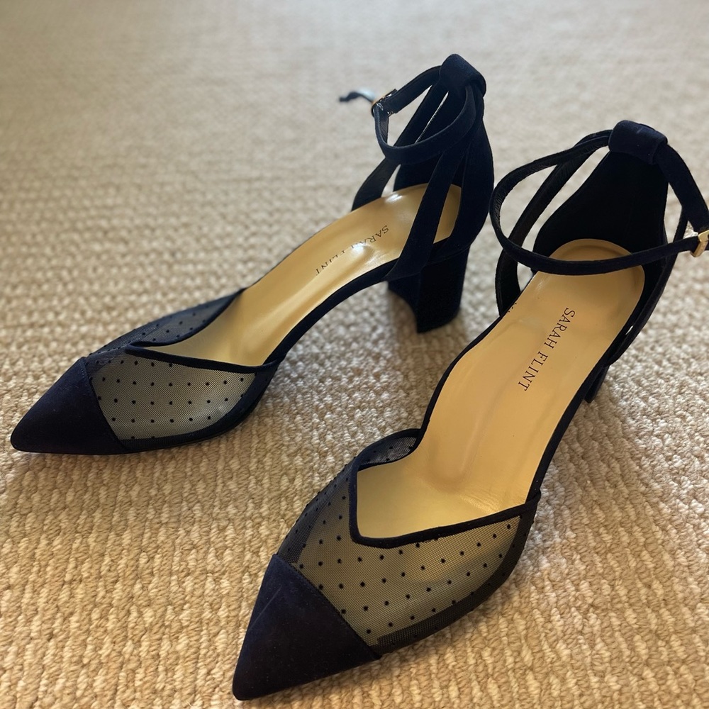 NEW!  Sarah Flint Parker 50 Navy D’Orsay pump size 40